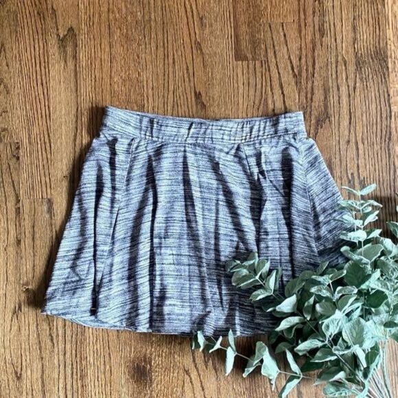 Forever 21 Large Gray Space Dye Flared Mini Skirt Short Soft Casual Festival - Picture 5 of 5
